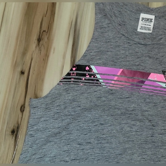 PINK Victoria’s Secret Graphic Tank – Gray | Size Small - Picture 6 of 10